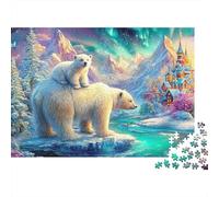 Polar Bear And Cub On Ice Puzzle Da 1000 Pezzi Polar Bear Pattern Educativo E Sfidante, Regalo Per Tutti 52x38cm/1000pcs