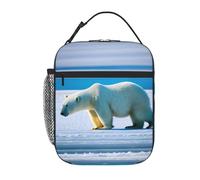 Polar Bear - Borsa termica per il pranzo, per ufficio, lavoro, picnic, riutilizzabile, per adulti