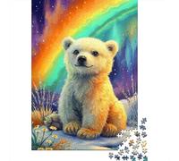 Polar Bear Cub 1000 Pezzi Cartone Resistente Puzzle Premium Coppia Partner Decompressione Sfidante Decorazione Murale Pacchetto Valore 70x50cm/1000pcs