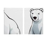 Polar Bear - Custodia per passaporto da viaggio, con scomparti per carte di credito e carta d'imbarco, per documenti d'identità di famiglia (20 x 13 cm)