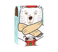 Polar Bear - Custodia per rossetto, portatile, da viaggio, con specchio, mini rossetto, da donna, Multicolore, 9.5x2x7 cm/3.7x0.8x2.7 in