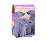 Polar Bear - Custodia per rossetto, portatile, da viaggio, con specchio, mini rossetto, da donna, Multicolore, 9.5x2x7 cm/3.7x0.8x2.7 in