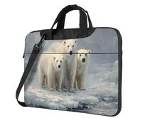 Polar Bear Family On Ice Borsa per Laptop Case Laptop 15.6 Pollice Borse Per Computer Imbottito Copertura Del Manicotto Per Le Donne Uomini