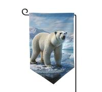 Polar Bear Ice Garden Bandiere verticali double face casa bandiera 30,5 x 45,7 cm primavera estate stagionale festa fattoria decorazione esterna
