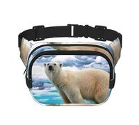 Polar Bear Ice Print - Marsupio elegante e pratico, regolabile, perfetto per viaggi e attività all'aperto, Nero , Taglia unica