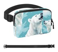 Polar Bear Looking at the Sky-1573 - Marsupio a tracolla per uomo e donna, borsa da cintura per viaggi, casual, passeggiate, corsa, escursionismo, ciclismo, multicolore, 4 x 23 x 15 cm, Multicolore,