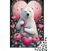 Polar Bear Love 1000 Pezzi Cartolina Premium Pacchetto Puzzle Senior Jigsaw Entusiasti Difficile Sfidante Decorazione Murale Pacchetto Valore 70x50cm/1000pcs