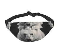 Polar Bear, Marsupio da uomo e da donna, alla moda, con tracolla regolabile, impermeabile, per viaggi, escursionismo, sport, nero, taglia unica, Nero , Taglia unica