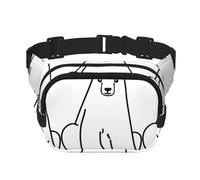 Polar Bear, marsupio unisex regolabile a doppio strato, per attività all'aperto, viaggi, corsa, escursionismo, Nero , Taglia unica