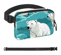 Polar Bear Migration-1559 Marsupio da uomo e donna, marsupio con tracolla regolabile, alla moda, borsa a tracolla ovunque, per viaggi all'aperto, corsa, escursionismo, multicolore, Multicolore,