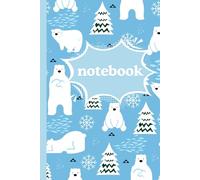 Polar Bear Notebook - Lined Pages, 6x9, White and Blue
