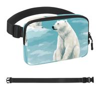 Polar Bear on Cloud-1561 - Marsupio a tracolla per uomo e donna, borsa da cintura per viaggi, casual, passeggiate, corsa, escursionismo, ciclismo, multicolore, 4 x 23 x 15 cm, Multicolore,