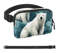 Polar Bear on Ice-1564 - Marsupio a tracolla per uomo e donna, borsa da cintura per viaggi, casual, passeggiate, corsa, escursionismo, ciclismo, multicolore, 4 x 23 x 15 cm, Multicolore,
