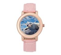 Polar Bear, orologio da polso da donna, elegante, analogico, al quarzo, cinturino in pelle, Stile:, regular, Cinturino
