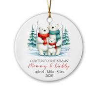 Polar Bear Our 1St As Mommy & Daddy Decorazioni Natalizie Da Appendere Unico Ornamento Natalizio Divertente Ornamenti Natalizia Per Soggiorno Auto Interno Festa