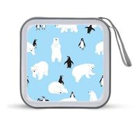 Polar Bear Penguin Friends - Custodia per CD con 40 scomparti per DVD, per auto, casa, viaggio