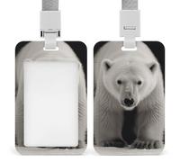 Polar Bear - Porta badge verticale con cordino, resistente, resistente, impermeabile, per infermieri, ufficiali, insegnanti, personale di sicurezza