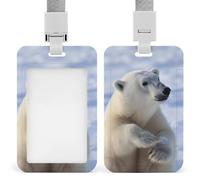 Polar Bear - Porta badge verticale con cordino, resistente, resistente, impermeabile, per infermieri, ufficiali, insegnanti, personale di sicurezza