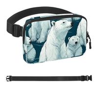 Polar Bear Rest-1594 - Marsupio a tracolla per uomo e donna, borsa da cintura per viaggi, casual, passeggiate, corsa, escursionismo, ciclismo, multicolore, 4 x 23 x 15 cm, Multicolore,