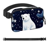 Polar Bear Star-1714 - Marsupio a tracolla per uomo e donna, borsa da cintura per viaggi, casual, passeggiate, corsa, escursionismo, ciclismo, multicolore, 4 x 23 x 15 cm, Multicolore,