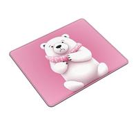 Polar Bear - Tappetino per mouse quadrato con bordi cuciti, con base antiscivolo, tappetino per mouse da gioco, grande, lavabile, per casa e ufficio, 25,4 x 30,5 cm