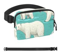 Polar Bear Walking on Water 1585 - Marsupio a tracolla per uomo e donna, borsa da cintura per viaggi, casual, passeggiate, corsa, escursionismo, ciclismo, multicolore, 4 x 23 x 15 cm, Multicolore,
