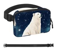 Polar Bear Watching Stars-1649 Marsupio da uomo e donna, marsupio con cinturino regolabile, alla moda, borsa a tracolla ovunque, per viaggi all'aperto, corsa, escursionismo, multicolore, Multicolore,