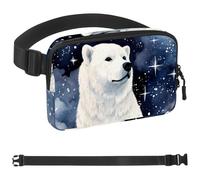 Polar Bear Watching Stars-1673 Marsupio da uomo e donna, marsupio con cinturino regolabile, alla moda, borsa a tracolla ovunque, per viaggi all'aperto, corsa, escursionismo, multicolore, Multicolore,