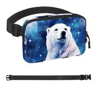 Polar Bear Watching Stars-1674 - Marsupio unisex, alla moda, sportivo, sottile, alla moda, per jogging, escursionismo, donna, uomo, multicolore, 4 x 23 x 15 cm, Multicolore, 1.5x9.0x5.9in/4x23x15cm