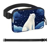 Polar Bear Watching Stars-1706 Marsupio da uomo e donna, marsupio con cinturino regolabile, alla moda, borsa a tracolla ovunque, per viaggi all'aperto, corsa, escursionismo, multicolore, Multicolore,