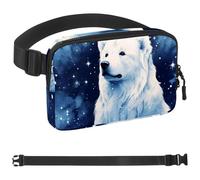 Polar Bear Watching Stars-1735 - Marsupio a tracolla per uomo e donna, borsa da cintura per viaggi, casual, passeggiate, corsa, escursionismo, ciclismo, multicolore, 4 x 23 x 15 cm, Multicolore,