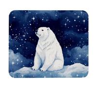 Polar Bear Watching Stars Mousepad Comodo Tappetino per Mouse Portatile Mouse Pad per Computer Ufficio Accessori Scrivania 25X30Cm
