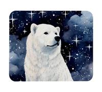 Polar Bear Watching Stars Tappetino Scrivania Morbido Mouse Pad Comodo Tappetino per Mouse per Gaming Pc Laptop 25X30Cm