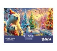 Polar Bears, Decorated Trees And Snowman Puzzle Da 1000 Pezzi Christmas Style Sfida Di Ingegno Per Adulti E Bambini 70x50cm/1000pcs