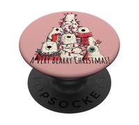 Polar Bears Loves Xmas A Very Bearry Christmas Bear Tree PopSockets PopGrip Adesivo