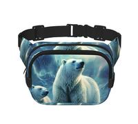 Polar Bears - Marsupio da donna, impermeabile, regolabile, alla moda, casual, a tracolla, per corsa, allenamento, escursionismo, viaggi, colore nero, taglia unica, Nero , Taglia unica