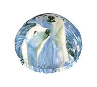 Polar Bears Northern Lights Cuffia da Cuffia da per donna Cuffia da impermeabile a doppio strato, riutilizzabile.