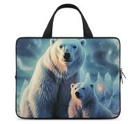 Polar Bears Northern Lights - Custodia per computer portatile, ultrasottile, impermeabile, con cinghia da polso