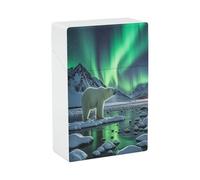 Polar Bears Northern Lights Custodia per sigarette Elegante e leggera Tasca Custodia per Fumo Impermeabile Dispenser Sigarette Accessori per Esterni Campeggio Escursioni