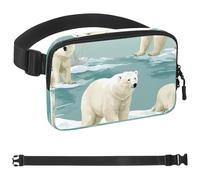 Polar Bears on the Snow-1549 - Marsupio a tracolla per uomo e donna, borsa da cintura per viaggi, casual, passeggiate, corsa, escursionismo, ciclismo, multicolore, 4 x 23 x 15 cm, Multicolore,