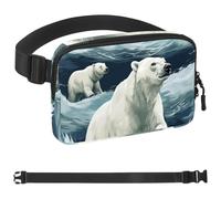 Polar Bears on the Waves-1529 Marsupio da uomo e donna, marsupio con tracolla regolabile, alla moda, borsa a tracolla ovunque, per viaggi all'aperto, corsa, escursionismo, multicolore, Multicolore,