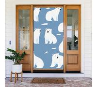 Polar Bears - Tenda per porta riutilizzabile per interni ed esterni, facile da appendere, decorazione per porte, feste, compleanni e vacanze