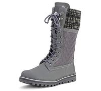 Polar Donna La Neve Durevole All'Aperto Termico Inverno Caldo Impermeabile Metà Polpaccio Stivali - Grigio - UK5/EU38 - YC0378