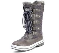 Polar Donna Scarpone Da Neve Nylon Alto Inverno La Neve Impermeabile Caldo Pioggia Avvio - Grigio - 5-38 - CD0029