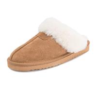 Polar Donna Vero Camoscio Di Pecora Australiana Foderato Di Pelliccia Muli - TAN38 AYC0215