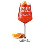 polar-effekt Aperol Spritz - Bicchiere da cocktail da 560 ml, con incisione Feeling Spritzy, regalo per la festa della mamma, bicchiere con manico per aperitivo e cocktail, lavabile in lavastoviglie