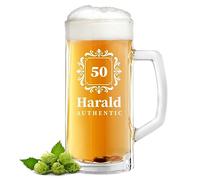 polar-effekt Bicchiere da birra con incisione, regalo di compleanno per uomini, idea regalo per uomo, idea regalo per la festa del papà, 0,5 l, in vetro, per compleanno e anniversario, per papà e