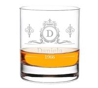 polar-effekt Bicchiere da whisky da 315 ml, volume con incisione a motivo corona - il bicchiere per scotch, bourbon e rum - con nome idea per tutti gli uomini - ideale per l'anniversario
