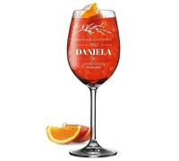 polar-effekt Leonardo Aperol Spritz Bicchiere da vino 460 ml con incisione - regalo per donne - Spirits Premium - Idea regalo per l'estate sangria, Lillet e cocktail