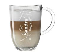 polar-effekt Leonardo, Bicchieri da Caffè, Bicchieri da Te, Tazza con Incisione, Manico, Regalo di Compleanno, Latte Macchiato, 380 ml, Idea Regalo per la Festa della Mamma